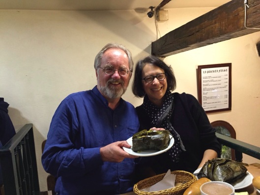 Jan and me with the legendary tamale of La Puerta Falsa.